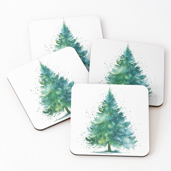 Item preview, Green Christmas Tree Watercolor designed and sold by KitsuneYin.