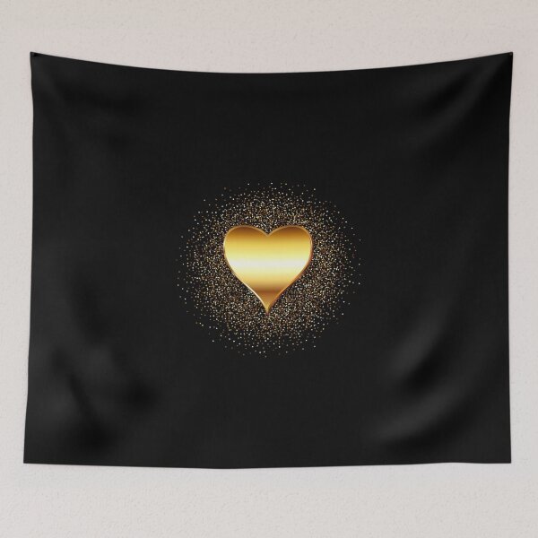 Item preview, gold glitter heart designed and sold by Yarkos.