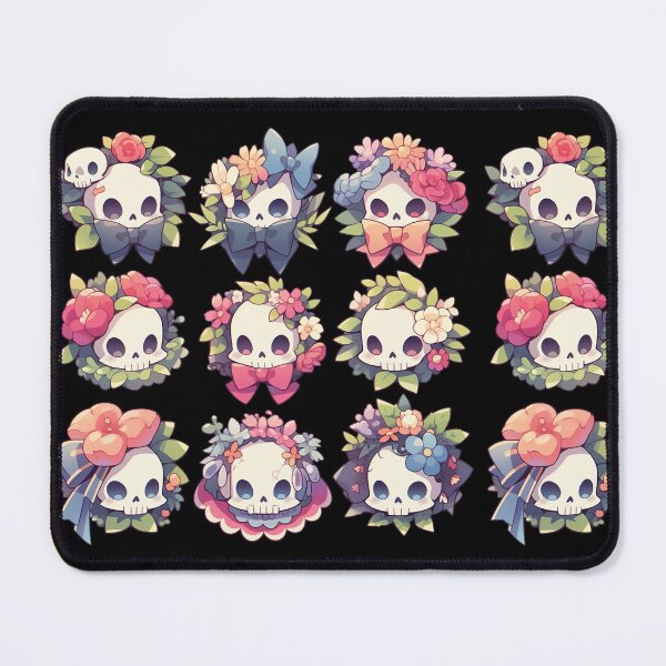 Item preview, Nine Sugar Skulls, Cute Cartoon Skulls with flowers designed and sold by Crystal House.