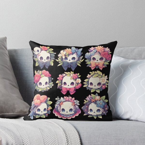 Item preview, Nine Sugar Skulls, Cute Cartoon Skulls with flowers designed and sold by Crystal House.
