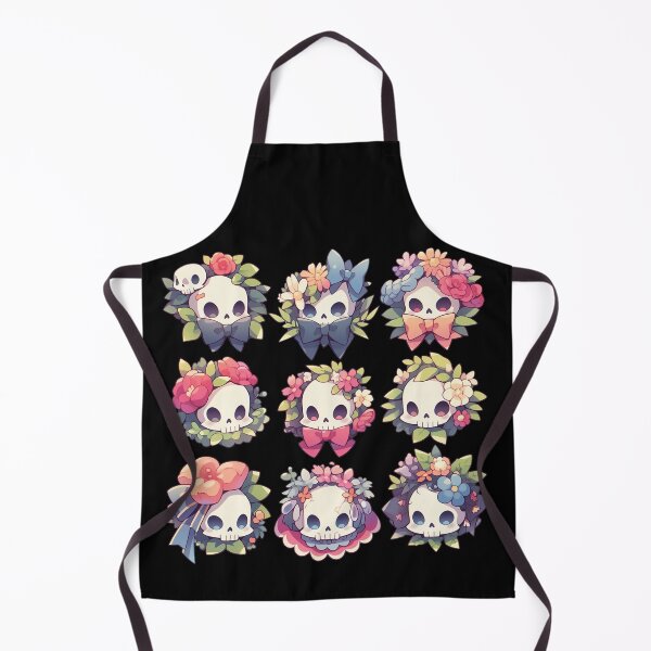 Item preview, Nine Sugar Skulls, Cute Cartoon Skulls with flowers designed and sold by Crystal House.