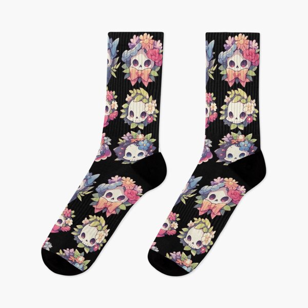 Item preview, Nine Sugar Skulls, Cute Cartoon Skulls with flowers designed and sold by Crystal House.