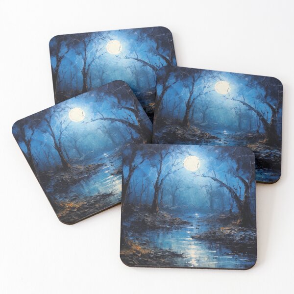 Item preview, An idyllic fullmoon night designed and sold by AM FineArtPrints.