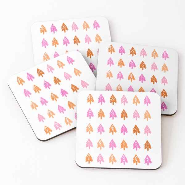 Item preview, Woodland Pine Trees Pattern in Pink and Orange designed and sold by OneThreeSix.