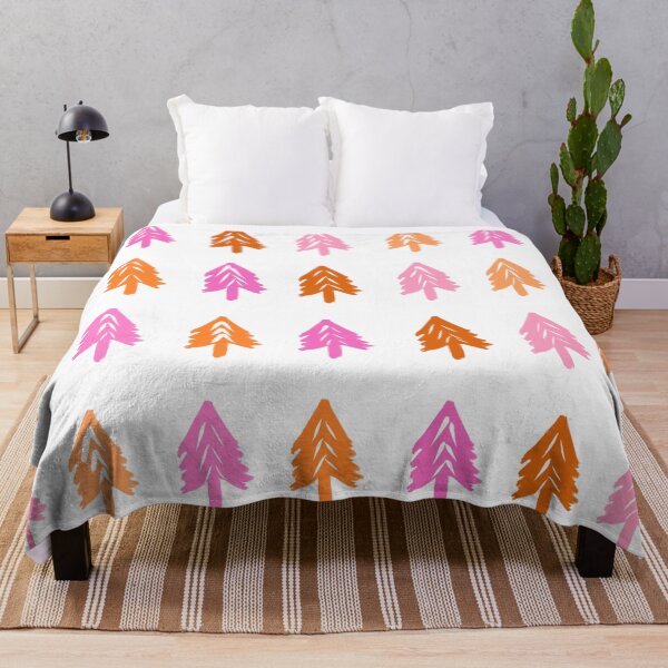 Item preview, Woodland Pine Trees Pattern in Pink and Orange designed and sold by OneThreeSix.