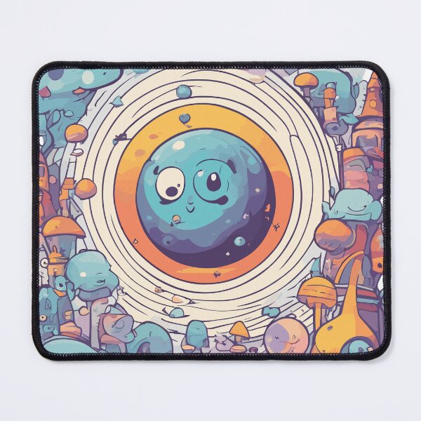 Item preview, Cosmic Cartoon World: Whimsical Rings and Animated Earth designed and sold by TrendyMingle.