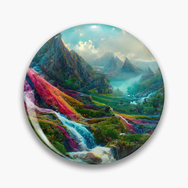 Item preview, Fantasy Mountain Landscape With Waterfalls  designed and sold by enchantedlife.