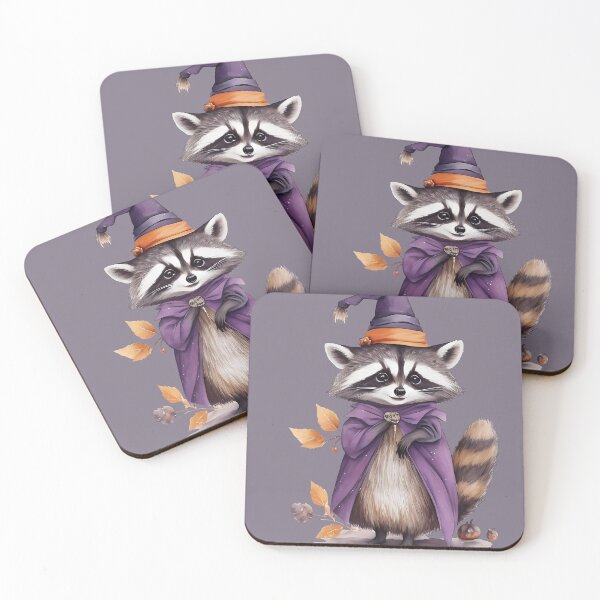 Item preview, Whimsical Raccoon: Halloween Witch Delight designed and sold by DevushkaStore.