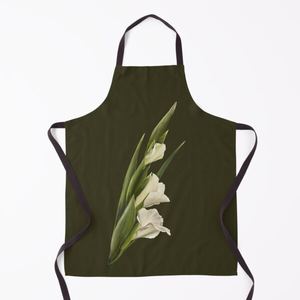 Item preview, Gladioluses white flowers, hand drawn watercolor digital floral illustration of flowers and leaves. designed and sold by BartolArt.