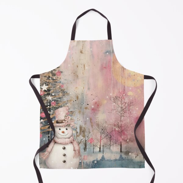 Item preview, Wintery Pink Snowman designed and sold by tomorrowsart.