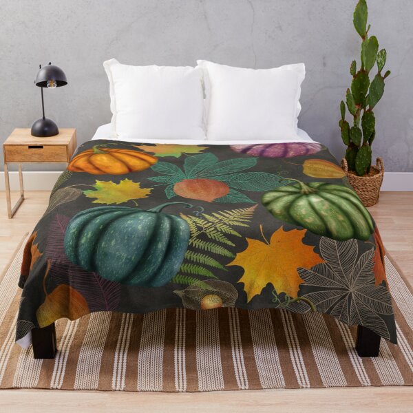 Item preview, Colorful autumn watercolor seamless botanical pattern, Pumpkins, maple leaves, Physalis composition. Thanksgiving vibrant textural background designed and sold by likapix.