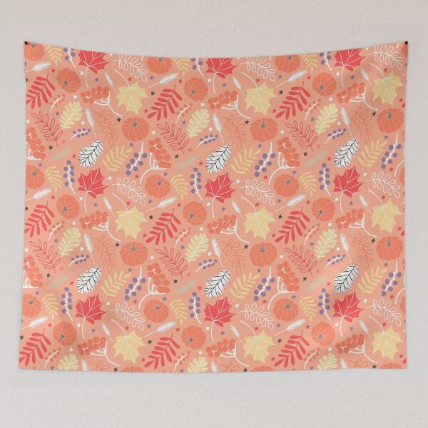 Item preview, Autumn Seasonal Pumpkin Berry Leaves pattern designed and sold by Nicola-Rowe.