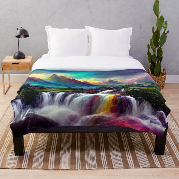 Item preview,  Fantasy Mountain Landscape With Waterfalls - Version 2 designed and sold by enchantedlife.