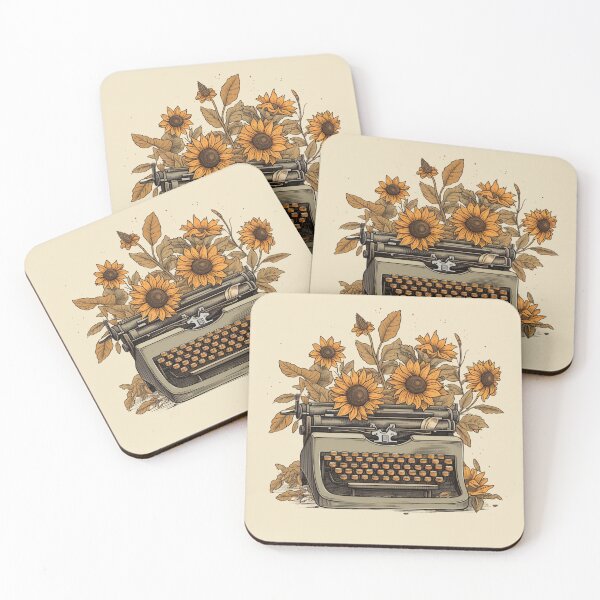 Item preview, Autumn Sunflower Typewriter designed and sold by Cozy Nerdy Things.