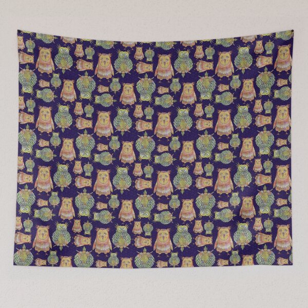 Item preview, Owl Be Right Birds - Midnight Blue [CP22062b] designed and sold by Carina Parry Studios.