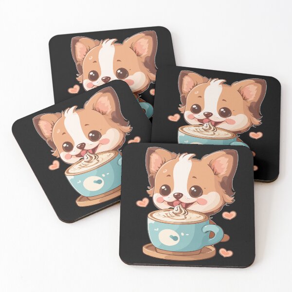 Item preview, Puppuccino Dog Drinking Cappuccino designed and sold by Peculiarts.