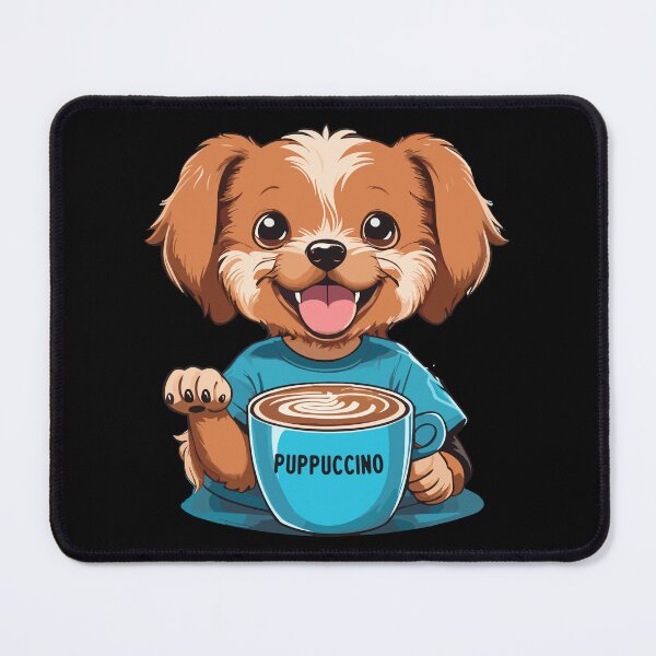 Item preview, Puppuccino Dog Drinking Cappuccino designed and sold by Peculiarts.