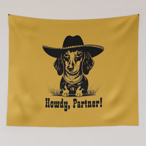 Item preview, Howdy Partner Cowboy Dachshund designed and sold by Hic21.