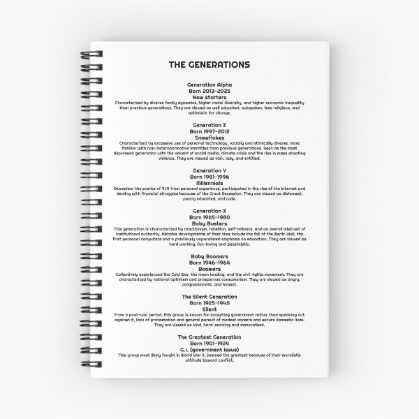 Item preview, The Generations Explained designed and sold by mrmarkeden.
