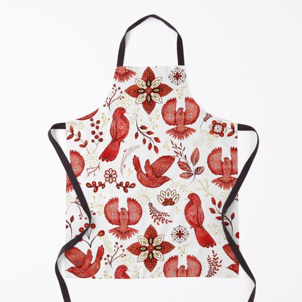 Item preview, Winter Folk Cottage Core Seamless Pattern - Birds - Doves - Plants designed and sold by SorryFrog.