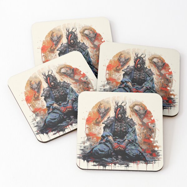 Item preview, Kneeling Samurai Spirit, Heart and Soul - Oni Color designed and sold by ArtstyleAlchemy.