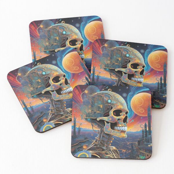 Item preview, Psychedelic Death - Trippy Skeleton Sci-Fi Cyborgs 3 designed and sold by Benito Del Ray.