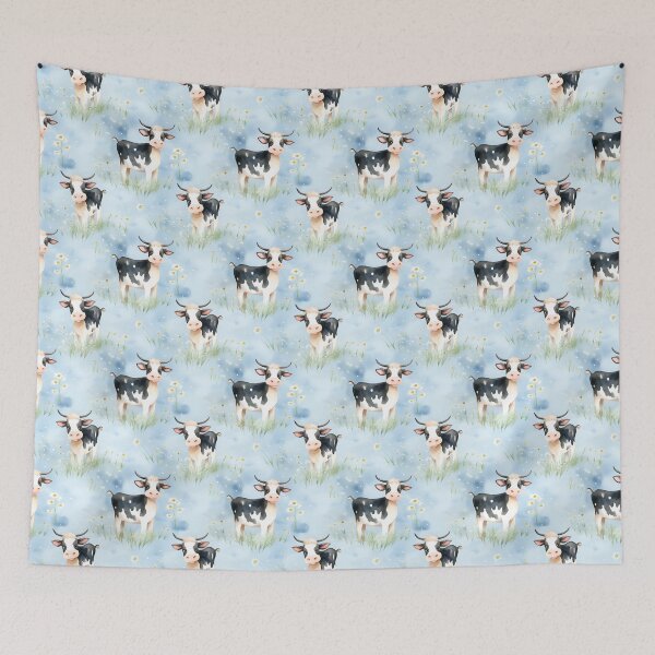 Artikelvorschau, Whimsical Bovine Bliss: A Charming Cow in Mesmerizing Patterns entworfen und verkauft von qoodesignstudio.