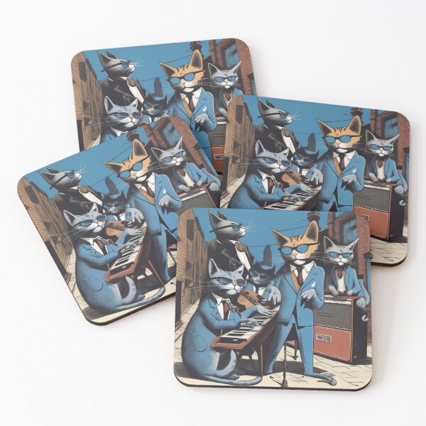 Item preview, Jeffy and The Alley Cats, a Blues Band from the 1960’s made up of cats, designed and sold by MusicalArtisty.