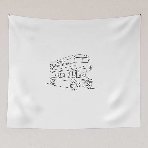Item preview, England English double decker bus line art designed and sold by adesignworld.