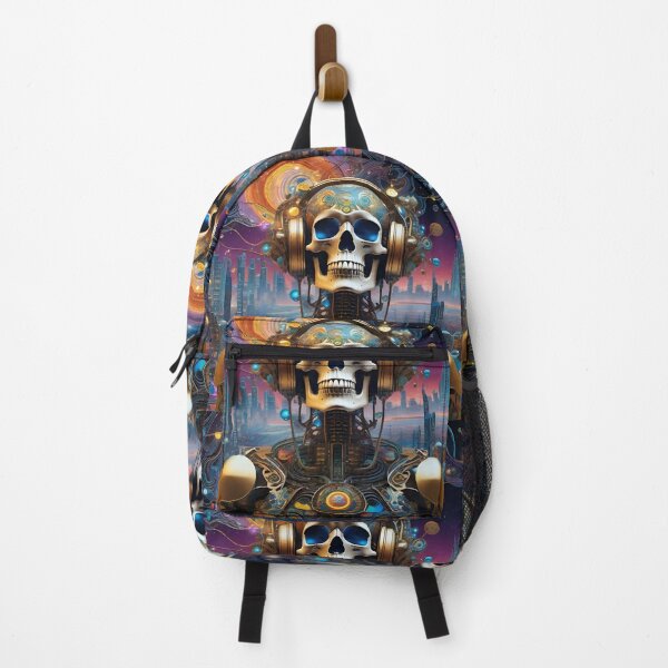 Item preview, Trippy Skeleton Sci-Fi Cyborg Psytrance DJ 4  designed and sold by Benito Del Ray.