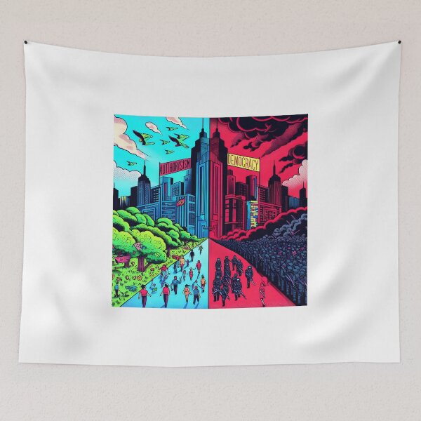 Item preview, Authoritarianism And Democracy designed and sold by TeesByPatrick.