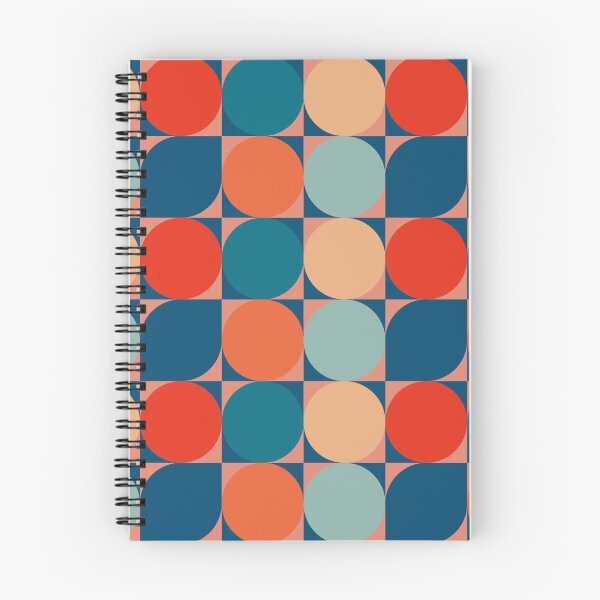 Item preview, Popping Geometric Retro Pattern - Red Orange Blue Circles and Elipses designed and sold by SorryFrog.