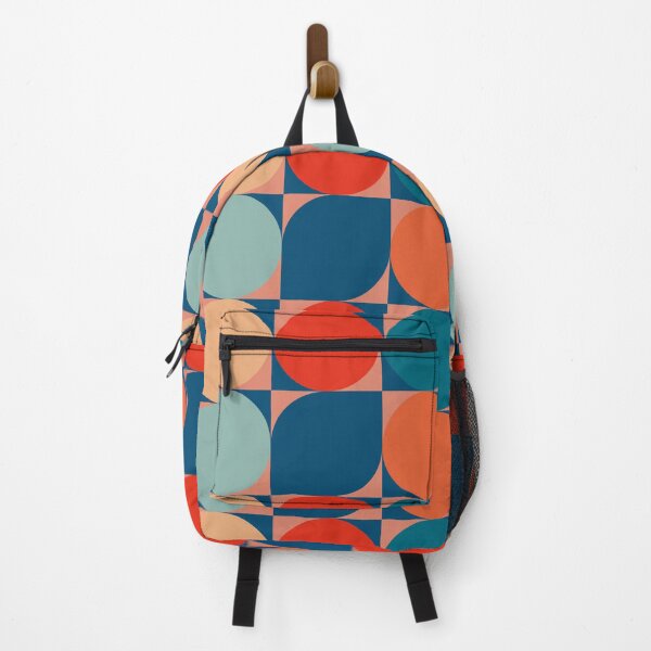 Item preview, Popping Geometric Retro Pattern - Red Orange Blue Circles and Elipses designed and sold by SorryFrog.