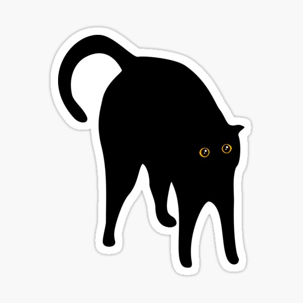 Scared Black Cat Sticker