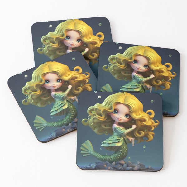 Item preview, A cartoon yellow mermaid girl  designed and sold by aiphotosart.