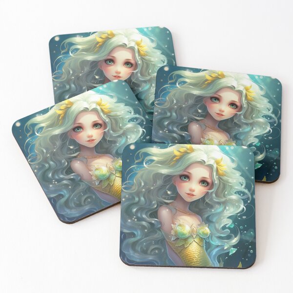 Item preview, A cartoon yellow mermaid girl  designed and sold by aiphotosart.