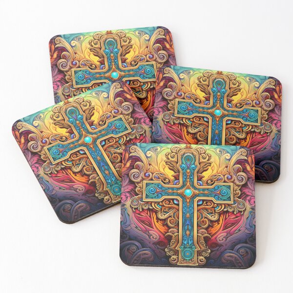 Item preview, Colorful, ornate Venetian Cross art print designed and sold by dcrc.