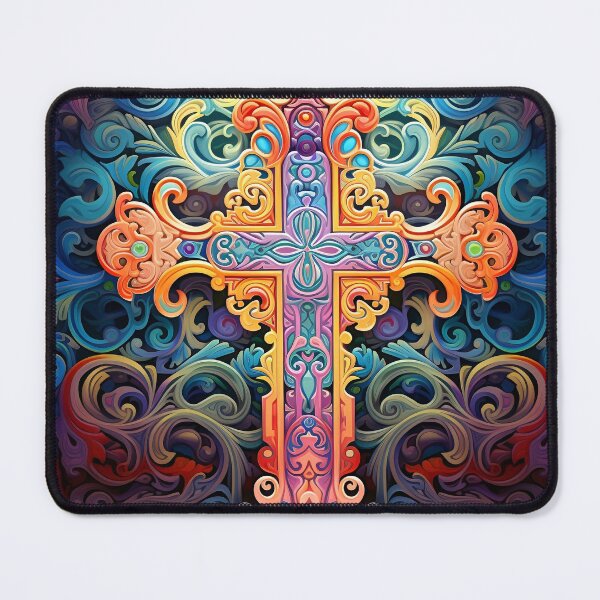 Item preview, colorful, ornate venetian cross art print designed and sold by dcrc.