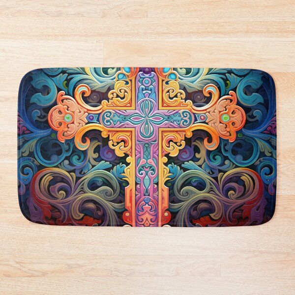 Item preview, colorful, ornate venetian cross art print designed and sold by dcrc.