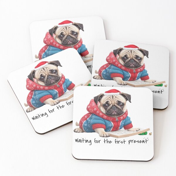 Item preview, Celebratory Pug Design: Adorable Pug Wearing a Festive Christmas Sweater designed and sold by Yougeen.
