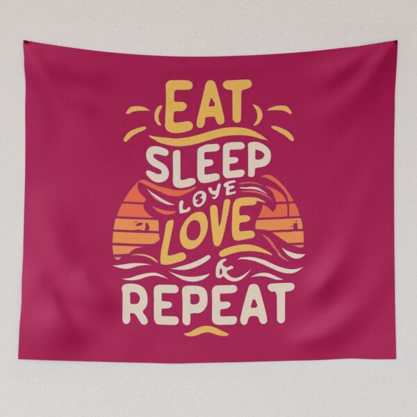 Item preview,  "Eat Sleep love and Repeat" Life Quote Typography designed and sold by redask2me.