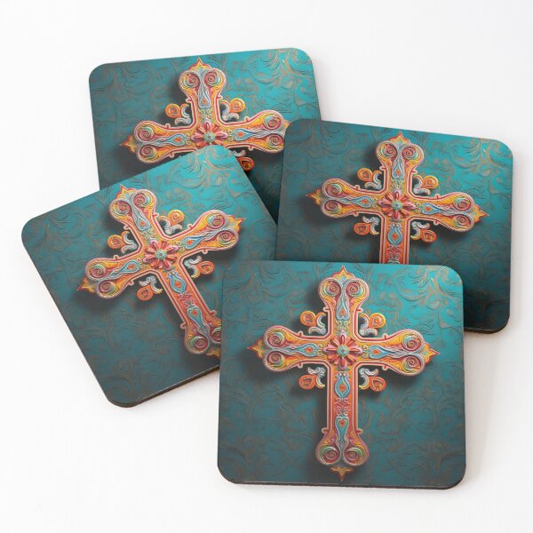 Item preview, colorful, ornate venetian cross art print designed and sold by dcrc.