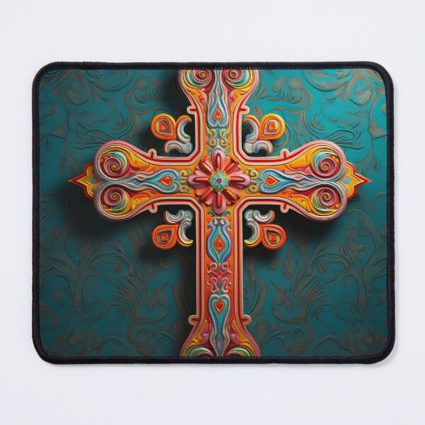 Item preview, colorful, ornate venetian cross art print designed and sold by dcrc.