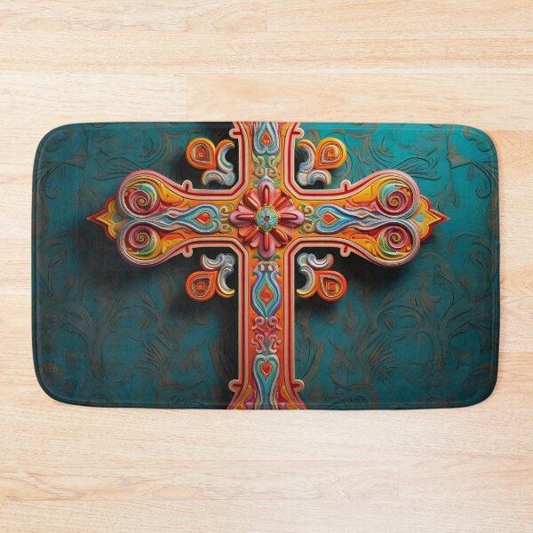 Item preview, colorful, ornate venetian cross art print designed and sold by dcrc.