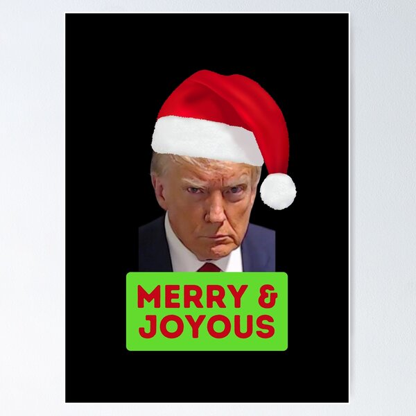Item preview, Donald Trump Christmas, Merry and Joyous, Funny Trump Christmas Mugshot, Willow Days designed and sold by avit1.