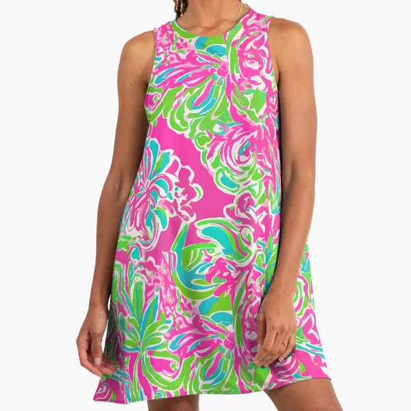 strapless open back dress Lilly Pulitzer Baby Lilly Knit Shift Dress Passion Fruit Pink Absolute –  Fenwick Float-ors main image 0
