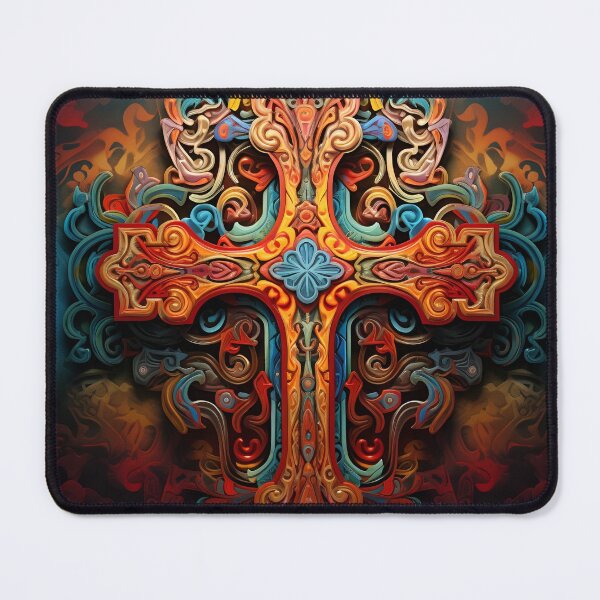 Item preview, colorful, ornate venetian cross art print designed and sold by dcrc.