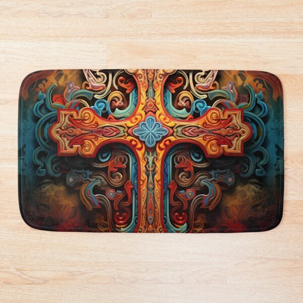 Item preview, colorful, ornate venetian cross art print designed and sold by dcrc.