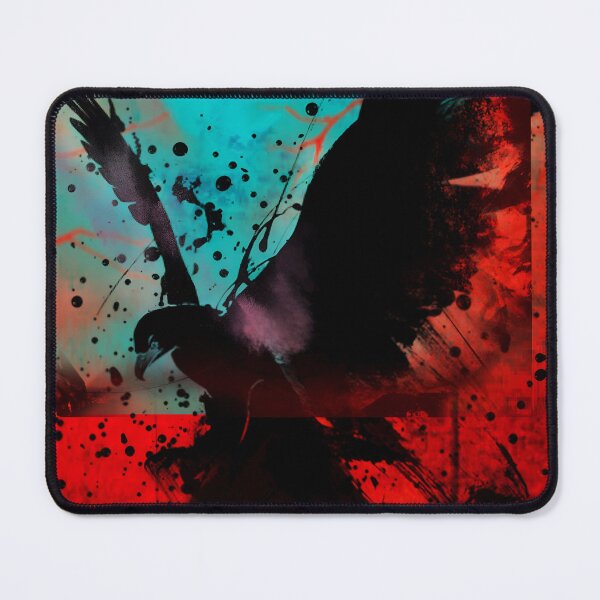 Item preview, Black bird on red background designed and sold by clarazen.