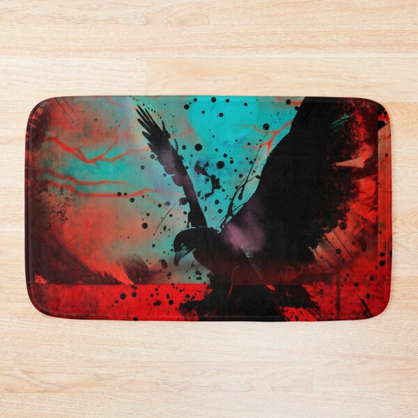 Item preview, Black bird on red background designed and sold by clarazen.